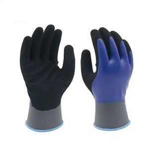 Guantes de seguridad recubiertos de látex arenoso 15G