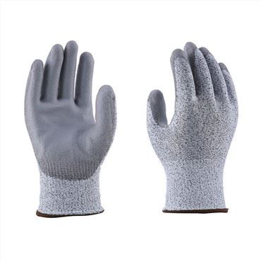 Guantes de trabajo recubiertos de Pu resistentes a cortes para exteriores
