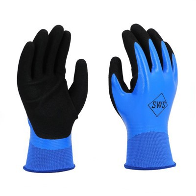 Guantes totalmente recubiertos de nitrilo y guantes recubiertos de palma de nitrilo arenoso